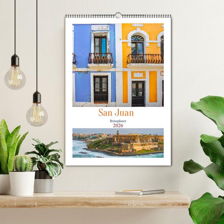 Produktbild: San Juan - Reiseplaner (Wandkalender 2026 DIN A2 hoch), CALVENDO Monatskalender