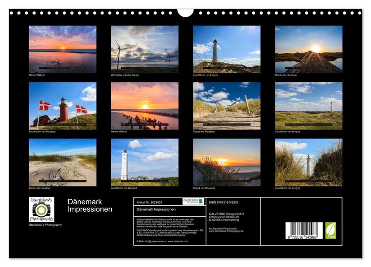 Produktbild: D&auml;nemark Impressionen (Wandkalender 2026 DIN A3 quer), CALVENDO Monatskalender