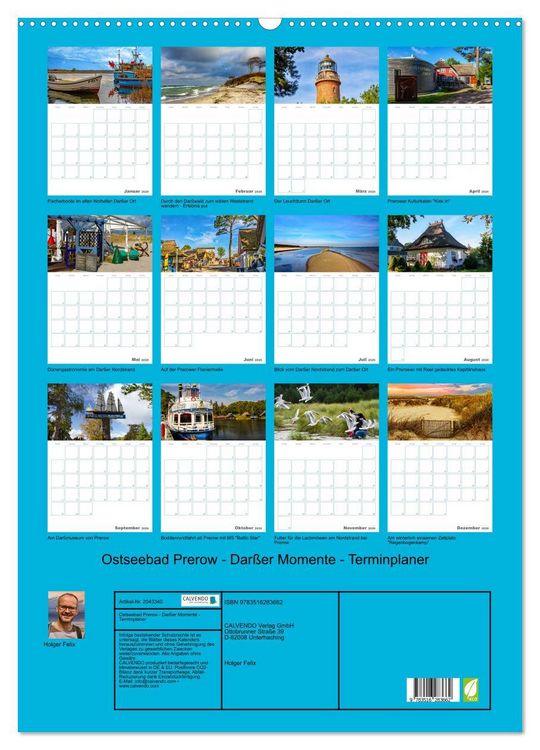 Produktbild: Ostseebad Prerow - Dar&szlig;er Momente - Terminplaner (Wandkalender 2026 DIN A2 hoch), CALVENDO Monatskalender