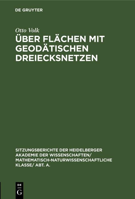Produktbild: &Uuml;ber Fl&auml;chen mit geod&auml;tischen Dreiecksnetzen
