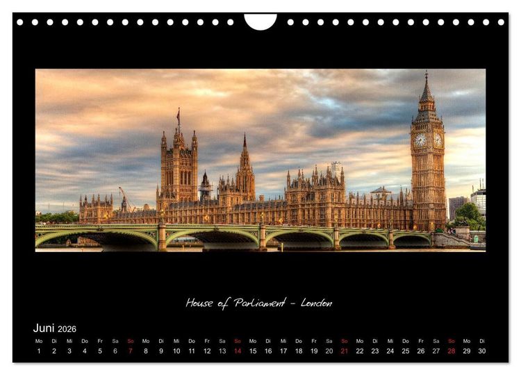 Produktbild: Amazing England - England's sch&ouml;nste Seiten (Wandkalender 2026 DIN A4 quer), CALVENDO Monatskalender