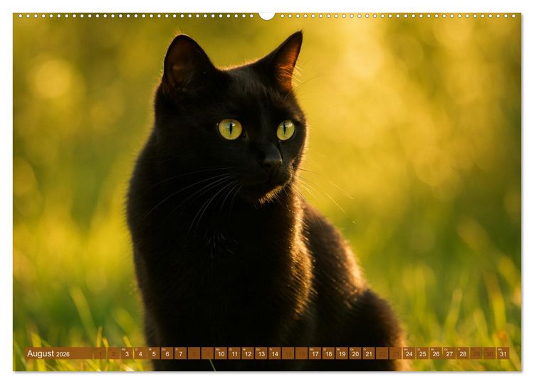 Produktbild: Katzenblicke &ndash; Eleganz und Anmut (hochwertiger Premium Wandkalender 2026 DIN A2 quer), Kunstdruck in Hochglanz