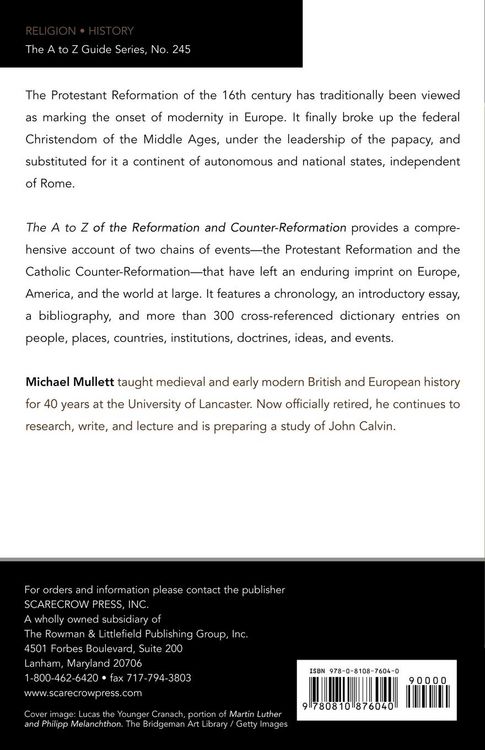 Produktbild: to Z of the Reformation and Counter-Reformation