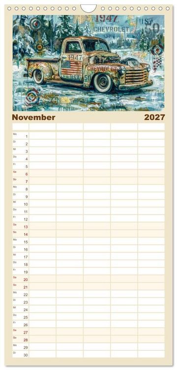 Produktbild: Familienplaner 2027 - Patina und PS mit 5 Spalten (Wandkalender, 21 x 45 cm) CALVENDO