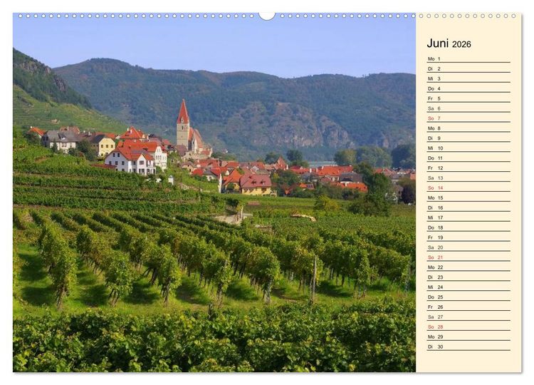 Produktbild: Die Wachau - Bezaubernde Orte an der Donau (hochwertiger Premium Wandkalender 2026 DIN A2 quer), Kunstdruck in Hochglanz