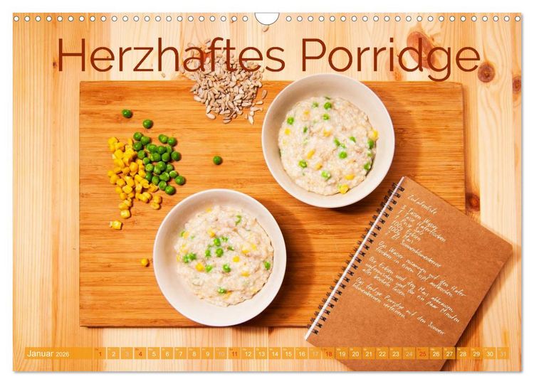 Produktbild: Einfache vegane Rezepte (Wandkalender 2026 DIN A3 quer), CALVENDO Monatskalender