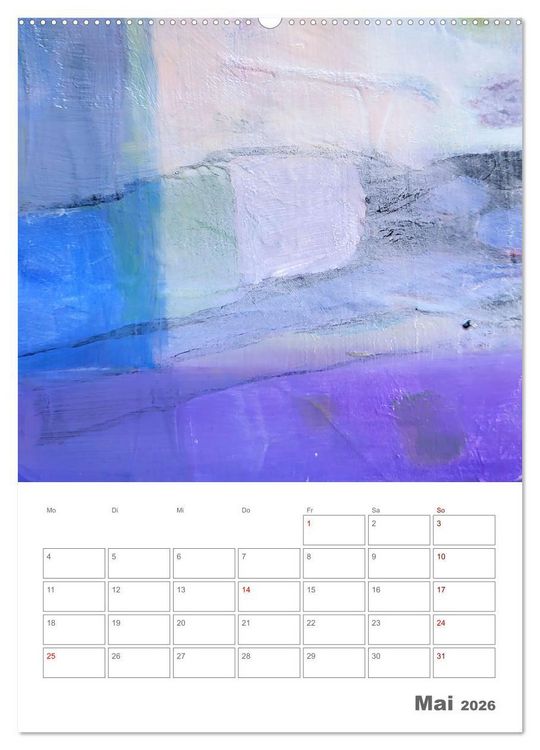 Produktbild: Farbliche Stille - Ein Jahr der inneren Ruhe mit abstrakten Farbspielen (Wandkalender 2026 DIN A2 hoch), CALVENDO Monatskalender