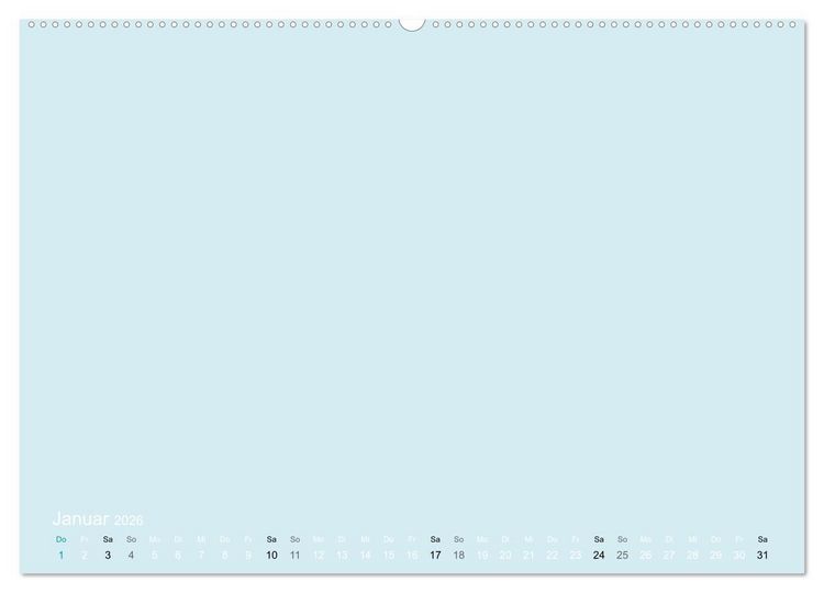 Produktbild: Bastelkalender - hell Blau (Wandkalender 2026 DIN A2 quer), CALVENDO Monatskalender
