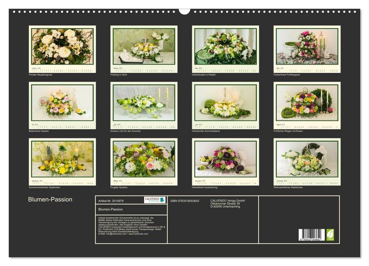 Produktbild: Blumen-Passion (Wandkalender 2026 DIN A2 quer), CALVENDO Monatskalender