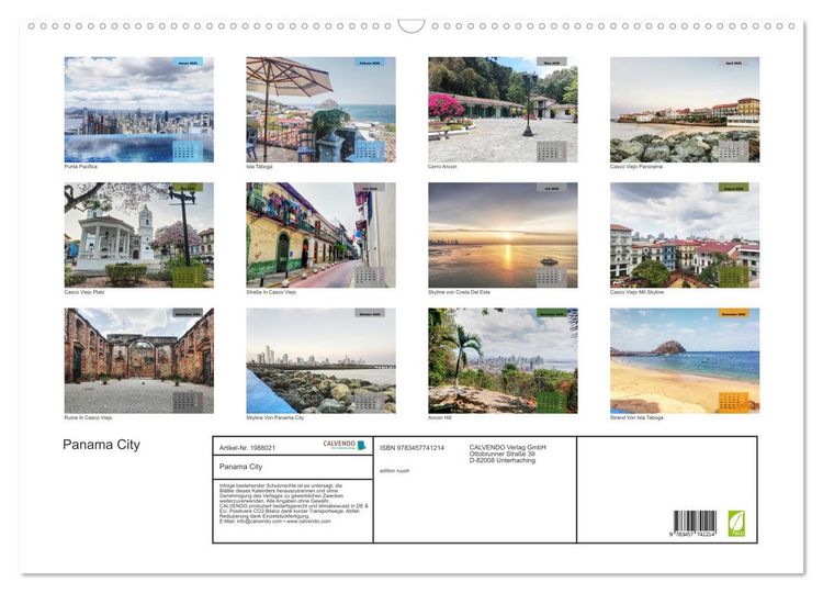 Produktbild: Panama City (Wandkalender 2026 DIN A2 quer), CALVENDO Monatskalender