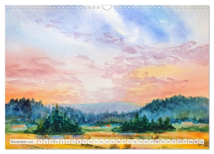 Produktbild: Oberbayern in Farbe - Gemalte Bilder vom Alpenrand (Wandkalender 2026 DIN A3 quer), CALVENDO Monatskalender