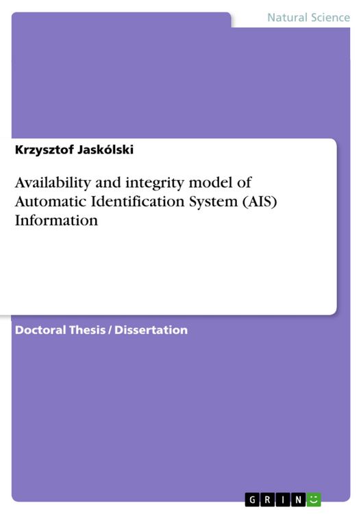Produktbild: Availability and integrity model of Automatic Identification System (AIS) Information