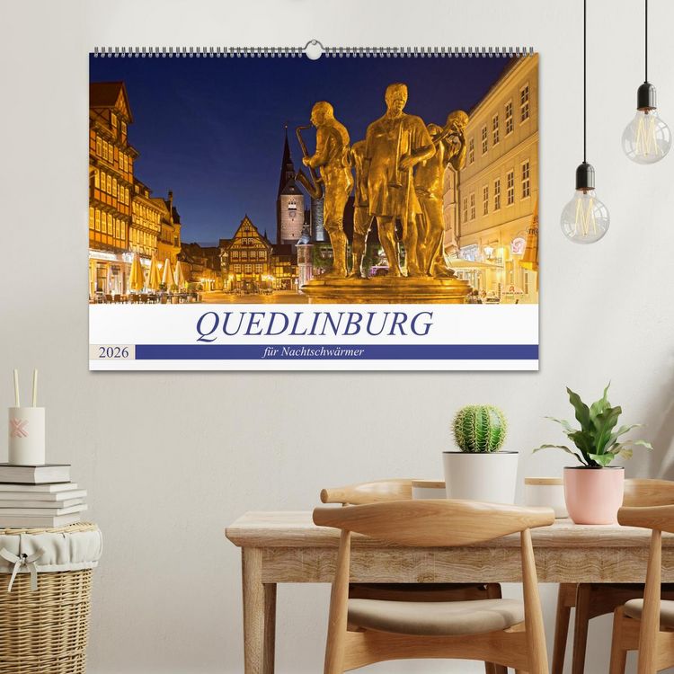 Produktbild: QUEDLINBURG F&Uuml;R NACHTSCHW&Auml;RMER (Wandkalender 2026 DIN A2 quer), CALVENDO Monatskalender