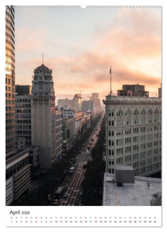 Produktbild: San Francisco - Cable Cars, Golden Gate Bridge und Lombard Street (Wandkalender 2026 DIN A2 hoch), CALVENDO Monatskalender