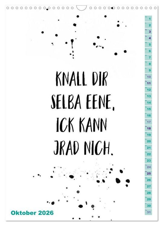 Produktbild: BERLINERISCH Lustige Spr&uuml;che (Wandkalender 2026 DIN A3 hoch), CALVENDO Monatskalender