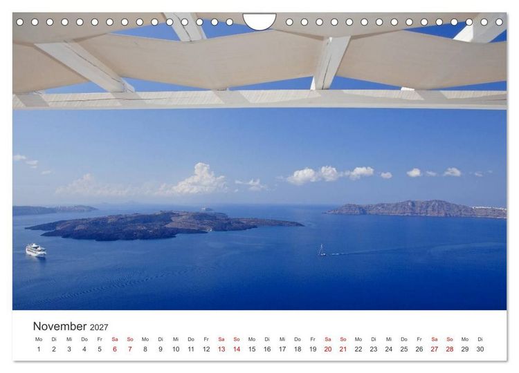 Produktbild: Santorini Fira & Firostefani (Wandkalender 2027 DIN A4 quer), CALVENDO Monatskalender