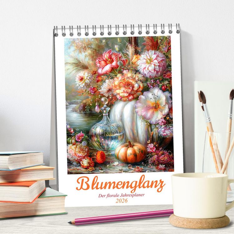 Produktbild: Blumenglanz (Tischkalender 2026 DIN A5 hoch), CALVENDO Monatskalender