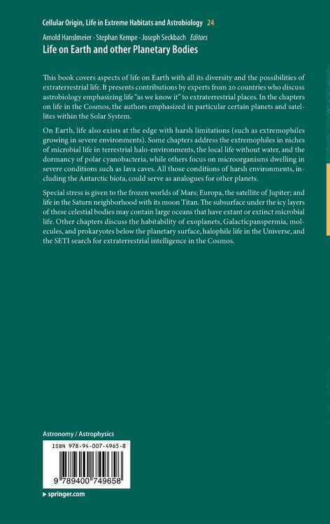 Produktbild: Life on Earth and other Planetary Bodies