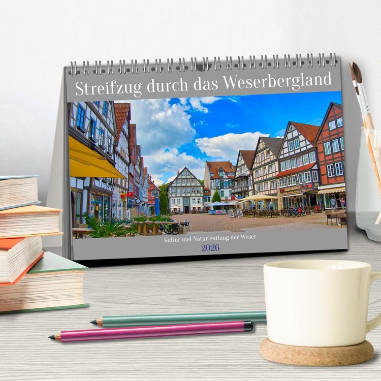 Produktbild: Streifzug durch das Weserbergland (Tischkalender 2026 DIN A5 quer), CALVENDO Monatskalender