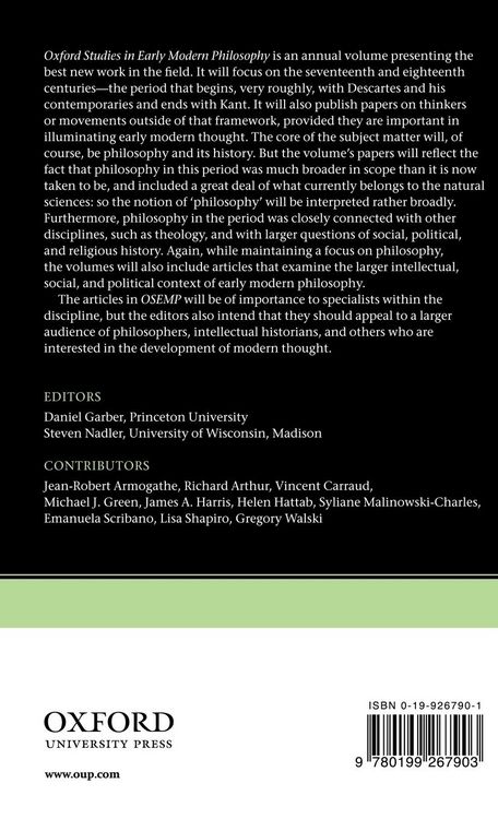 Produktbild: Oxford Studies in Early Modern Philosophy