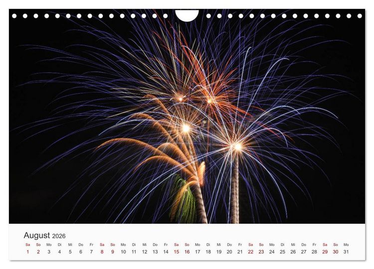 Produktbild: Feuerwerke - Kunstwerke am Himmel (Wandkalender 2026 DIN A4 quer), CALVENDO Monatskalender