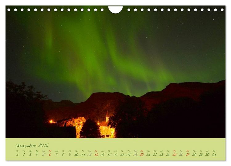 Produktbild: Nordlicht-Zauber auf den Lofoten. Aurora borealis (Wandkalender 2026 DIN A4 quer), CALVENDO Monatskalender