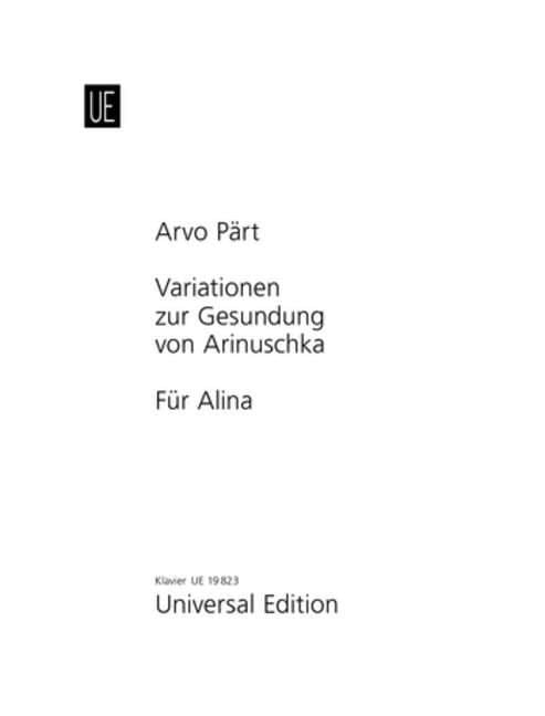 Produktbild: Für Alina; Variationen zur Gesundung von Arinuschka