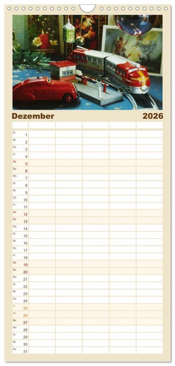 Produktbild: Familienplaner 2026 - Bahn-Nostalgie im Modell mit 5 Spalten (Wandkalender, 21 x 45 cm) CALVENDO