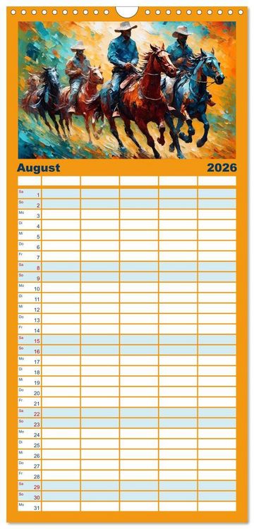 Produktbild: Familienplaner 2026 - Wild West Moments mit 5 Spalten (Wandkalender, 21 x 45 cm) CALVENDO