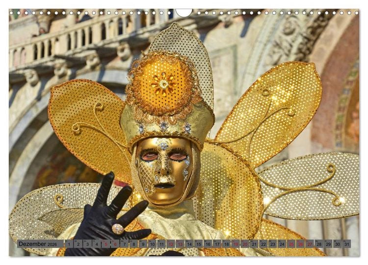 Produktbild: BUNT . PR&Auml;CHTIG . FARBENFROH . Das ist der Karneval in Venedig (Wandkalender 2026 DIN A3 quer), CALVENDO Monatskalender