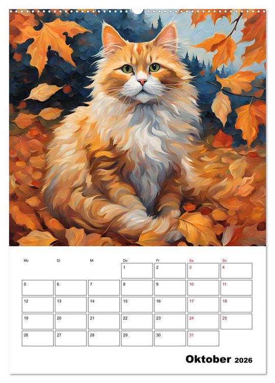 Produktbild: Katzenmagie (Wandkalender 2026 DIN A2 hoch), CALVENDO Monatskalender