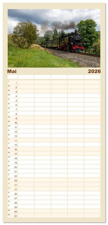 Produktbild: Familienplaner 2026 - Volldampf voraus! mit 5 Spalten (Wandkalender, 21 x 45 cm) CALVENDO