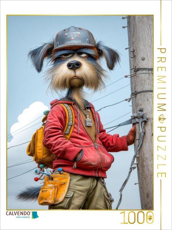 Produktbild: CALVENDO Puzzle Tja, als Freileitungsmonteur bin ich unglaublich gut | 1000 Teile Lege-Gr&ouml;&szlig;e 64x48cm Foto-Puzzle f&uuml;r gl&uuml;ckliche Stunden