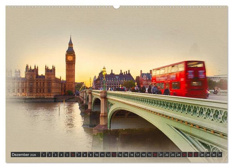 Produktbild: Traumhaftes London (hochwertiger Premium Wandkalender 2026 DIN A2 quer), Kunstdruck in Hochglanz