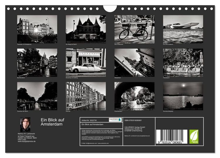 Produktbild: Ein Blick auf Amsterdam (Wandkalender 2026 DIN A4 quer), CALVENDO Monatskalender
