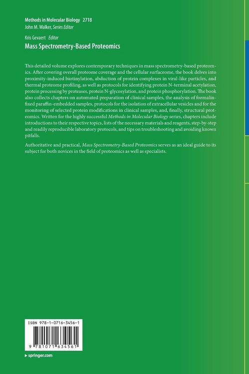 Produktbild: Mass Spectrometry-Based Proteomics