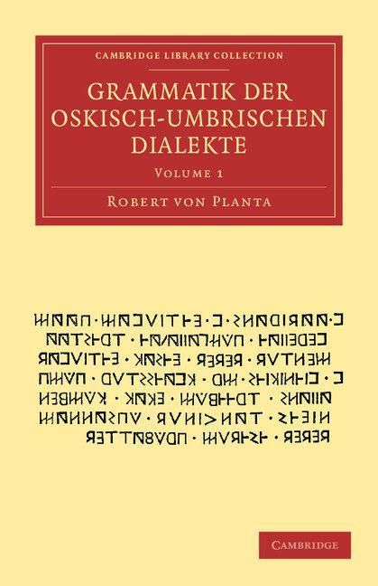 Produktbild: Grammatik Der Oskisch-Umbrischen Dialekte