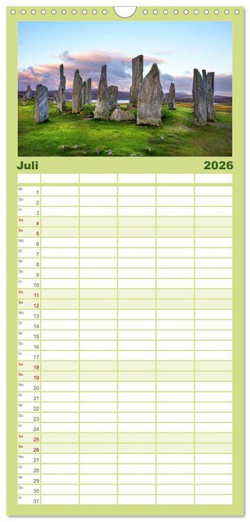 Produktbild: Familienplaner 2026 - Schottland zum Verlieben mit 5 Spalten (Wandkalender, 21 x 45 cm) CALVENDO