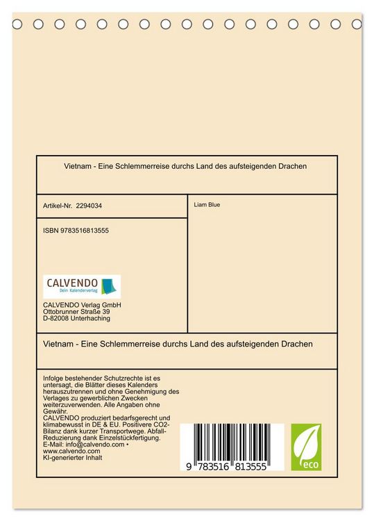 Produktbild: Vietnam - Eine Schlemmerreise durchs Land des aufsteigenden Drachen (Tischkalender 2027 DIN A5 hoch), CALVENDO Monatskalender