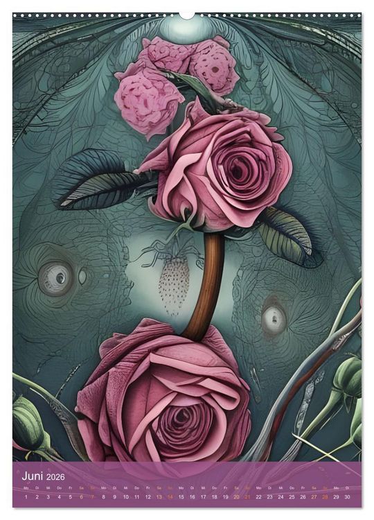 Produktbild: Rosige Aussichten - Diese Blumen beobachten dich auf Schritt und Tritt (hochwertiger Premium Wandkalender 2026 DIN A2 hoch), Kunstdruck in Hochglanz