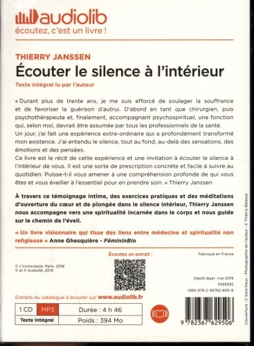 Produktbild: Ecouter le silence &agrave; l'int&eacute;rieur