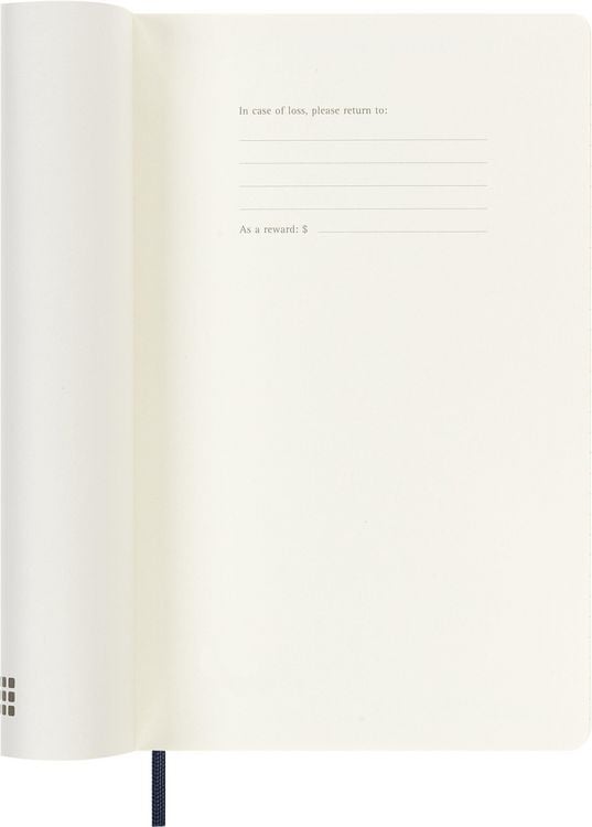 Produktbild: Moleskine 18 Monate Wochen Notizkalender 2026/2027, Large/A5, 1 Wo = 1 Seite, rechts linierte Seite, Weicher Einband, Saphir