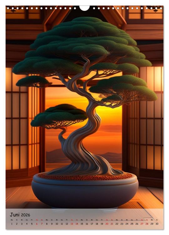 Produktbild: Bonsai Kunstwerke (Wandkalender 2026 DIN A3 hoch), CALVENDO Monatskalender