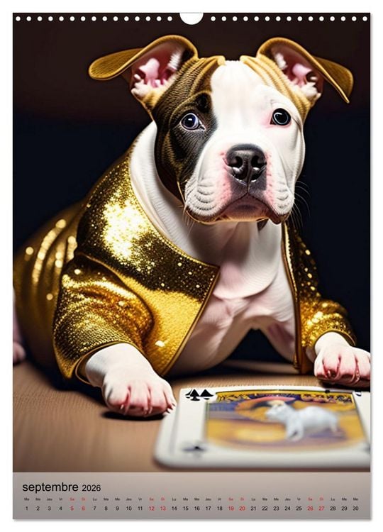 Produktbild: Chiens styl&eacute;s (Calendrier mural 2026 DIN A3 horizontal), CALVENDO calendrier mensuel