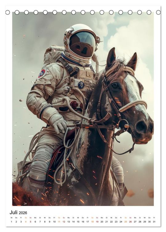 Produktbild: Astronauten - viel los im All (Tischkalender 2026 DIN A5 hoch), CALVENDO Monatskalender