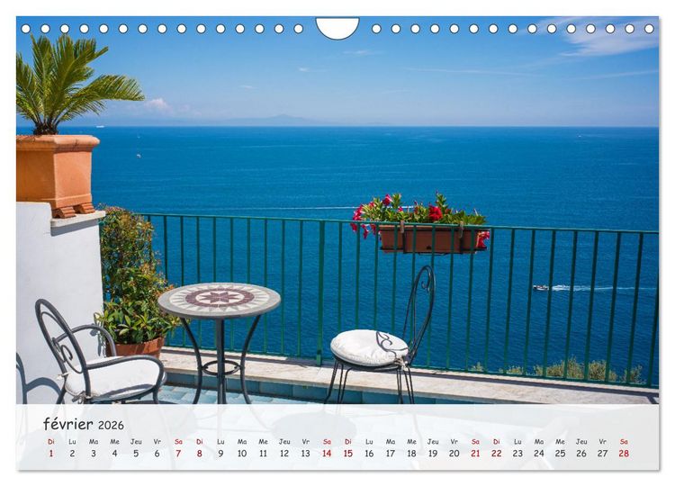 Produktbild: C&ocirc;te amalfitaine - Villes romantiques et paysages magiques (Calendrier mural 2026 DIN A4 vertical), CALVENDO calendrier mensuel
