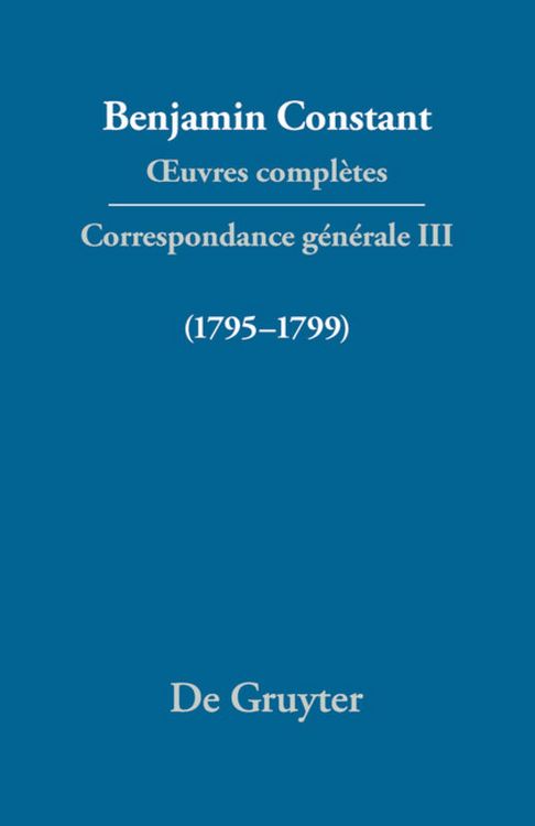 Produktbild: Correspondance 1795&ndash;1799