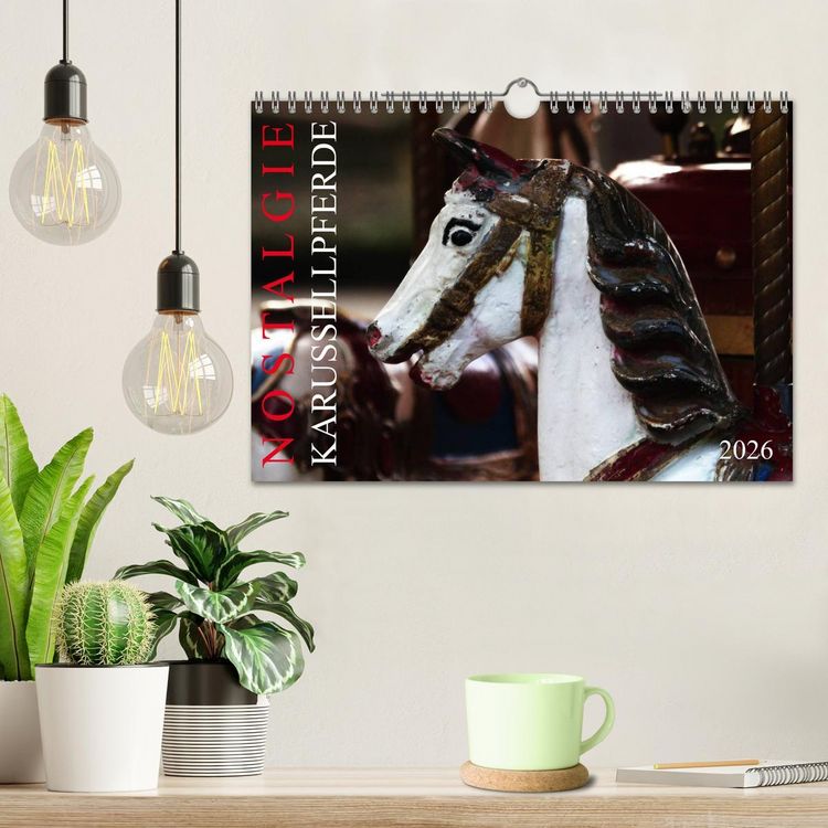 Produktbild: NOSTALGIE KARUSSELLPFERDE (Wandkalender 2026 DIN A4 quer), CALVENDO Monatskalender