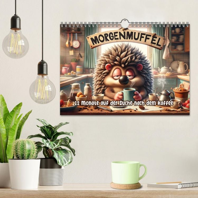 Produktbild: Morgenmuffel: 12 Monate auf der Suche nach dem Kaffee (Wandkalender 2026 DIN A4 quer), CALVENDO Monatskalender