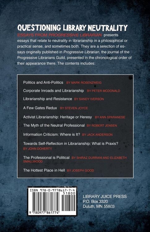 Produktbild: Questioning Library Neutrality